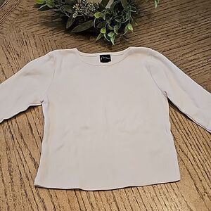White long sleeve crop top size 7/8 girls 100% cotton